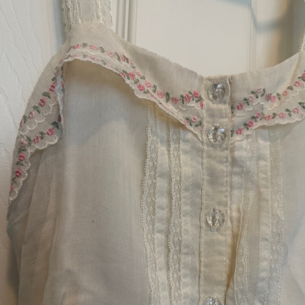 Vintage Gunne Sax Ivory Rose Dress - Picture 3 of 9